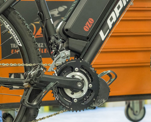 Moteur pédalier OZO sur vélo électrique