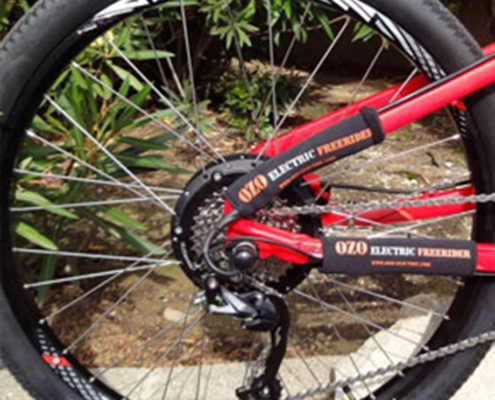 VTT Rockrider 540 S, vue roue arrière avec moteur zoomé